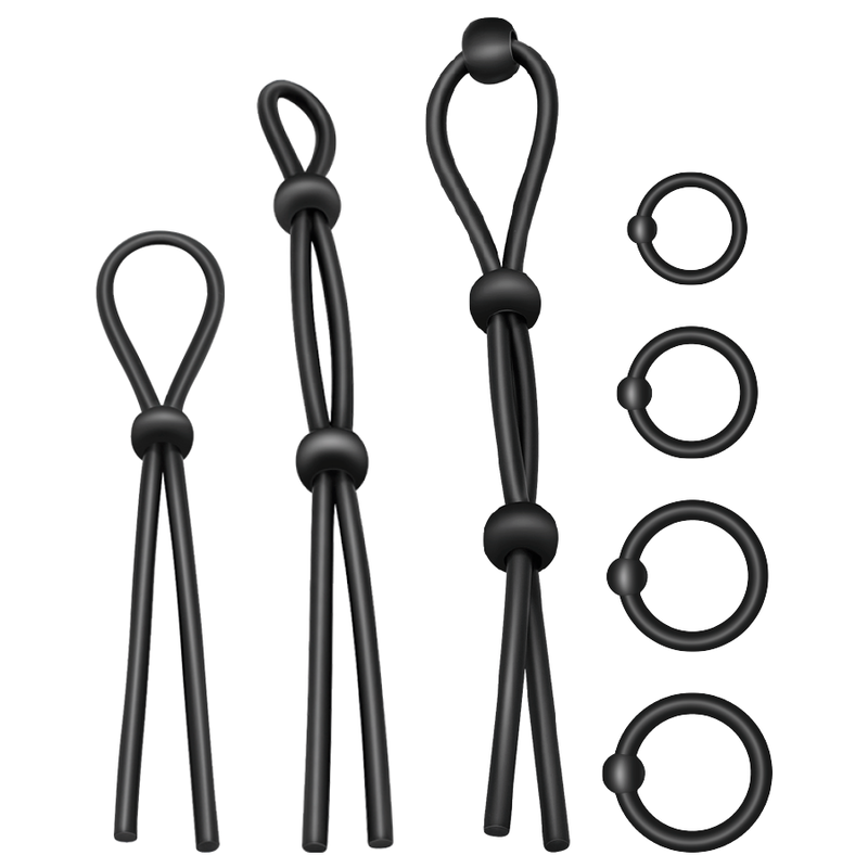 Addicted Toys – Conjunto de Anéis Penianos de Silicone Flexível (7 Peças)