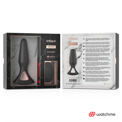 Detalhe do Vibrador Anal Plug ANBIGUO Alexandru com Controle Remoto WATCHME, mostrando seu design ergonómico e suave.