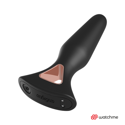 Detalhe do Vibrador Anal Plug ANBIGUO Alexandru com Controle Remoto WATCHME, mostrando seu design ergonómico e suave.