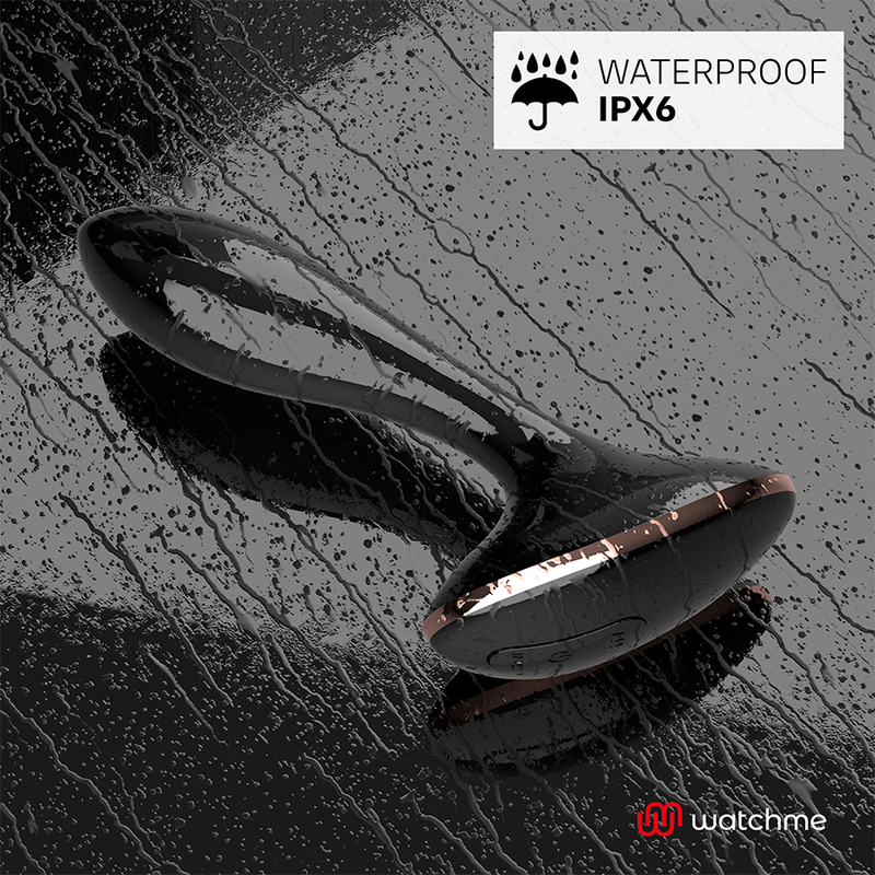 Vibrador Anal Plug ANBIGUO VERNET com controle remoto WATCHME e design ergonómico de silicone.