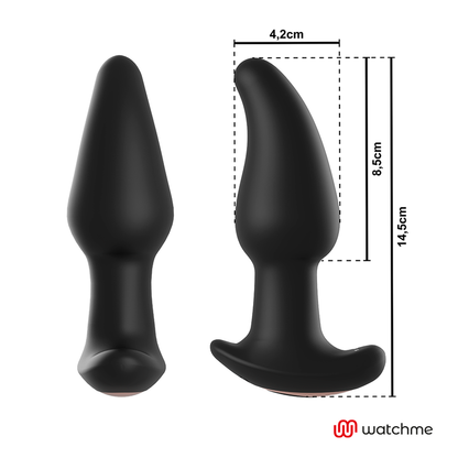 Vibrador Plug Anal ANBIGUO Amadeus com pérolas rotativas e controle remoto WatchMe