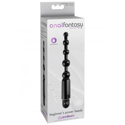 Close-up of the ANAL FANTASY Power Beads Flexa-Pleaser Vibrating Anal Beads, showing its flexible design and silicone material.