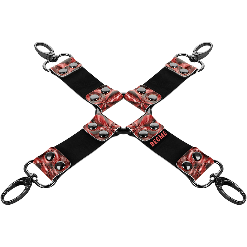 Gravata BDSM de Pescoço BEGME Red Edition em couro vegano para bondage.