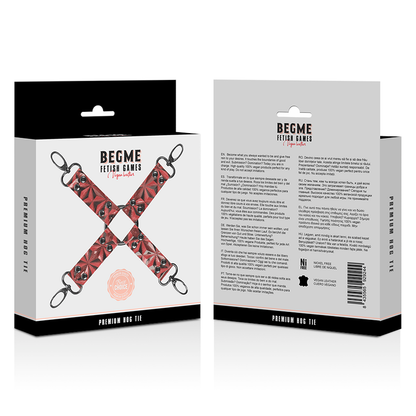 Gravata BDSM de Pescoço BEGME Red Edition em couro vegano para bondage.