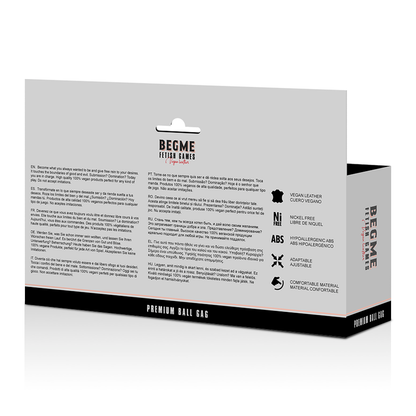 Close-up da Mordaça BEGME Red Edition em Couro Vegano, destacando o design e os detalhes