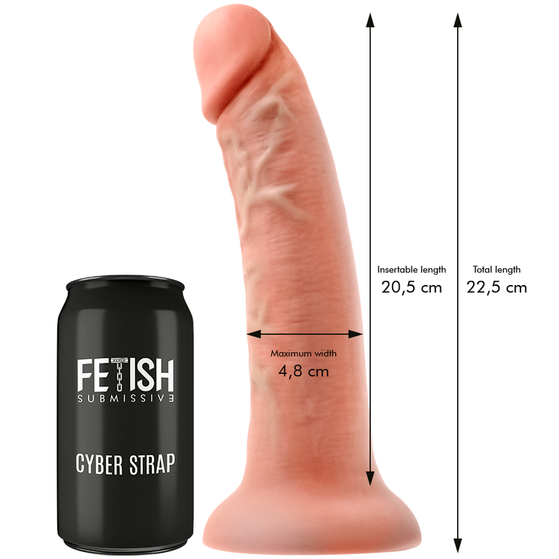 Close-up do Cyberstrap Arnês Vibratório Realista com Dildo e Controle Remoto WatchMe