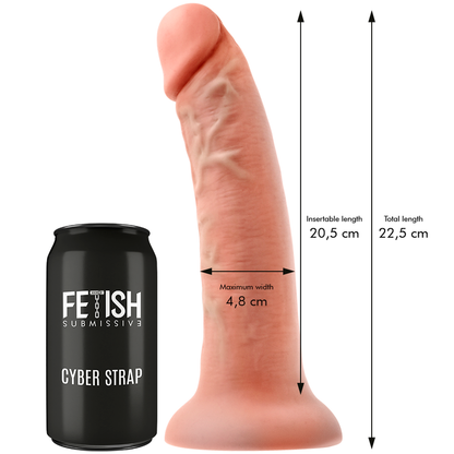 Close-up do Cyberstrap Arnês Vibratório Realista com Dildo e Controle Remoto WatchMe