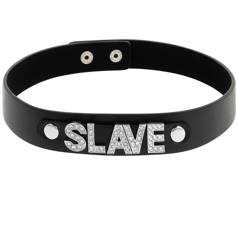 COQUETTE CHIC DESIRE Gargantilha Coleira Couro Vegano Ajustável, ideal para BDSM e lingerie.