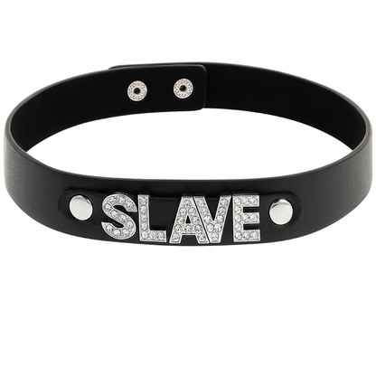 COQUETTE CHIC DESIRE Gargantilha Coleira Couro Vegano Ajustável, ideal para BDSM e lingerie.