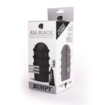 Masturbador masculino All Black Bumpy com textura estimulante interna e externa.