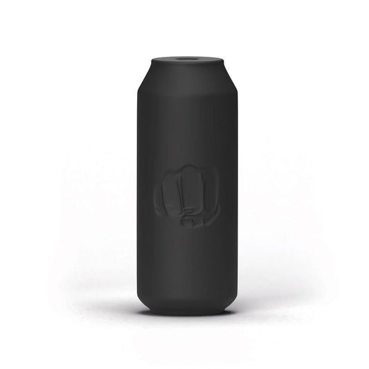 Masturbador ALL BLACK Energy com design de lata de bebida, mostrando o exterior e o interior texturizado para estimulação masculina.