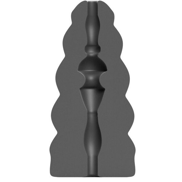 ALL BLACK Masturbador Flick com textura espiral, detalhando seu design elegante e material.
