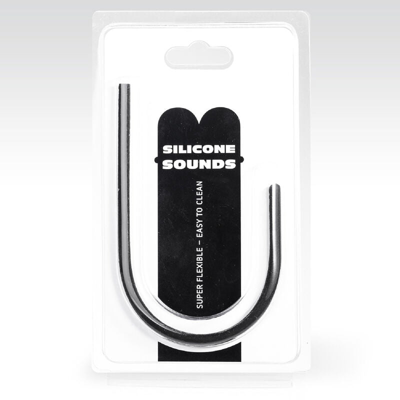 Close-up da Sonda Uretral ALL BLACK de Silicone 6mm, detalhando a flexibilidade e o material seguro para exploração íntima.