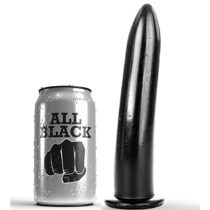 ALL BLACK Dilatador Anal e Vaginal de 19cm em material suave e cor preta para exploração prazerosa.