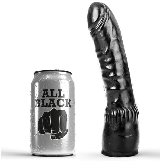 Dildo realista preto All Black 20 cm, com design ergonómico para prazer intenso.