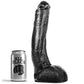 Dildo Curvo All Black | 29cm, Flexível com Testículos Realistas em PVC