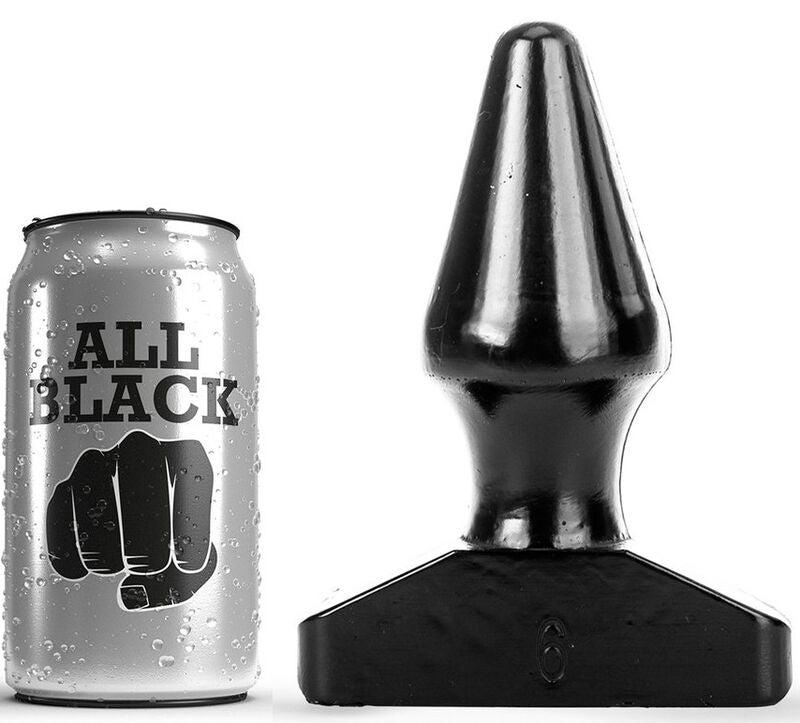 ALL BLACK Plug Anal Cónico 15,5 CM com seu formato ergonómico e design elegante.