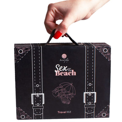 SECRETPLAY Kit de Viagem de Jogos Eróticos Para Casais na Praia, incluindo cartas, vibrador e essenciais