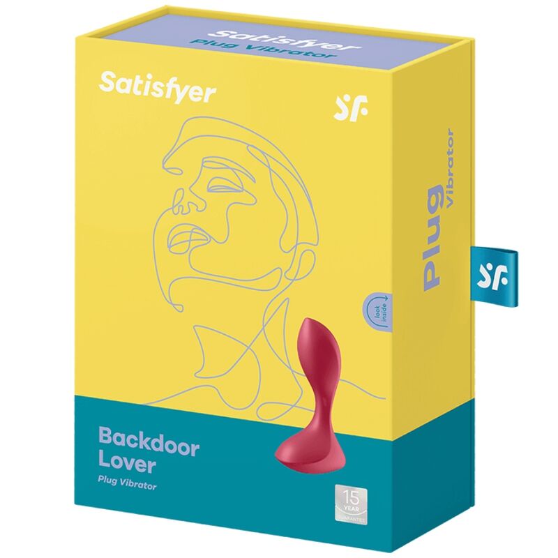 Close-up do Satisfyer Plug Vibratório Anal Backdoor Lover Vermelho, mostrando seu design ergonômico em silicone e cor vibrante.