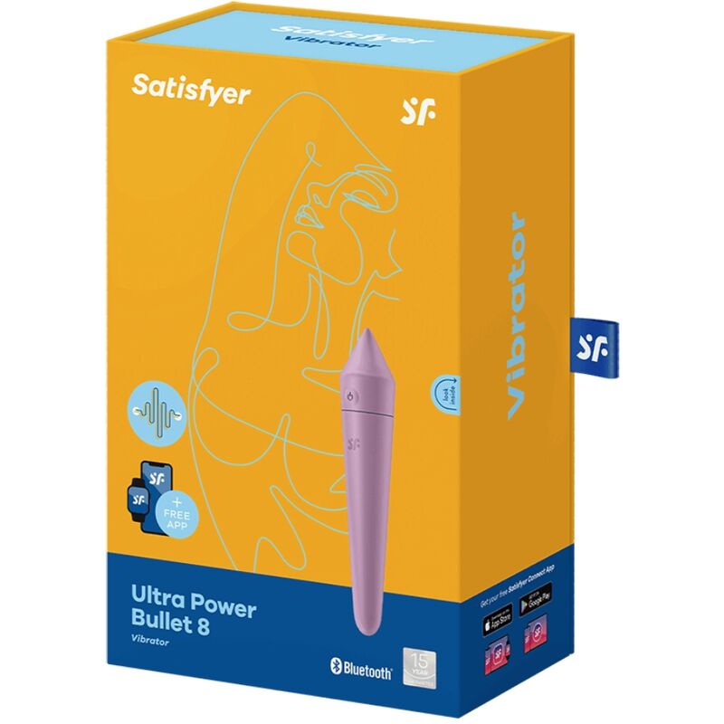 Satisfyer Ultra Power Bullet 8 Lilás com vibrações intensas e controlo via app