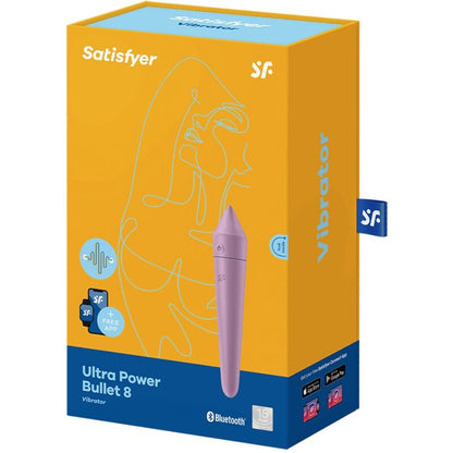 Satisfyer Ultra Power Bullet 8 Lilás com vibrações intensas e controlo via app