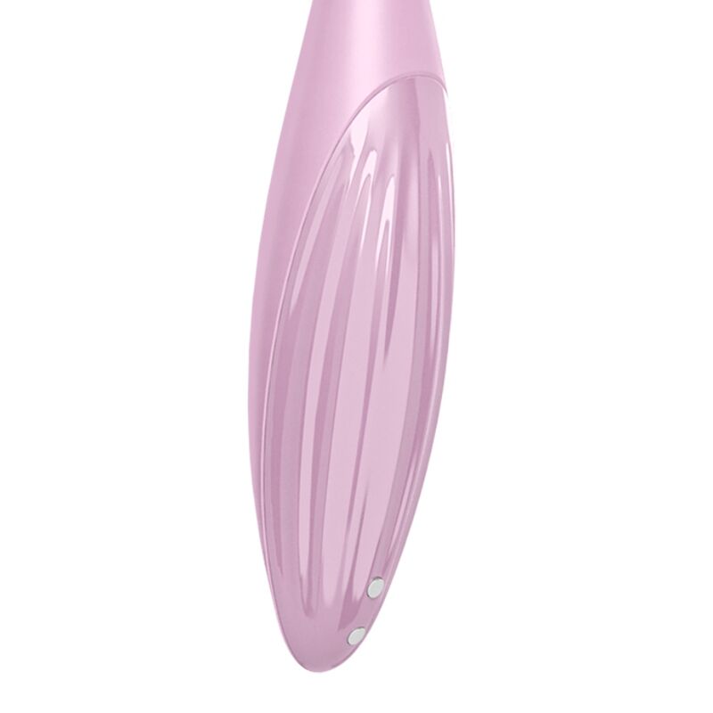 Vibrador Satisfyer Twirling Joy rosa para estimulação circulante com app, feito de silicone macio.