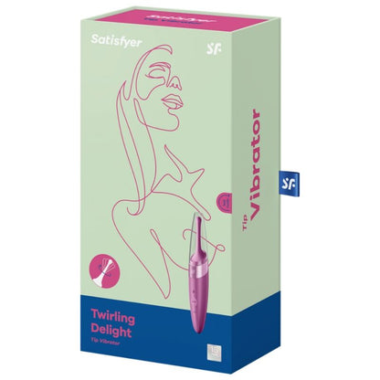 Close-up do Satisfyer Twirling Delight Roxo, um estimulador de clitóris com ponta oscilante e design ergonómico.