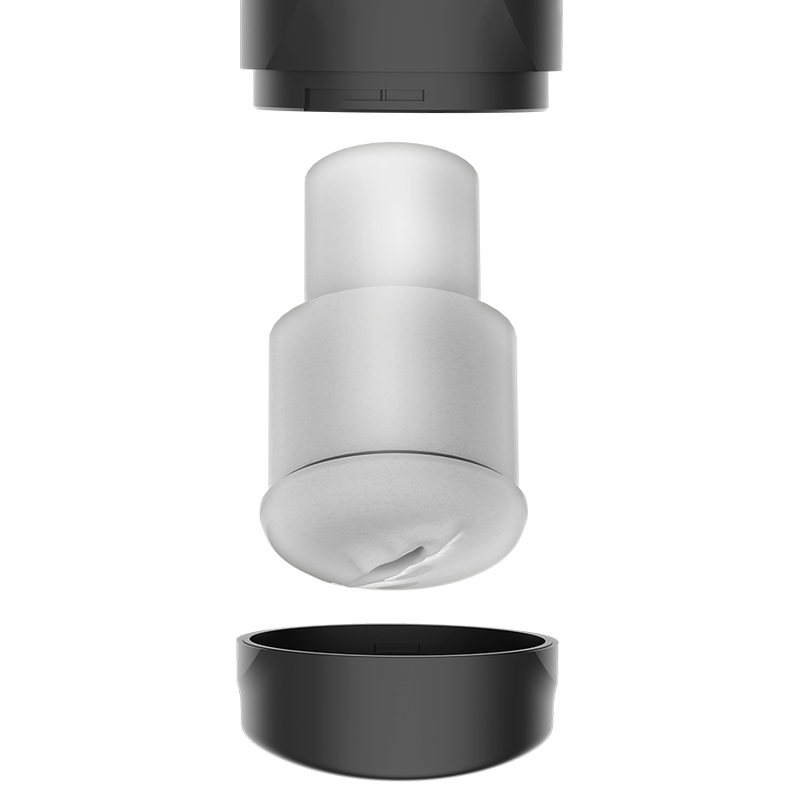 Detalhe do JAMYJOB Milker Stroker, mostrando a textura e design ergonómico