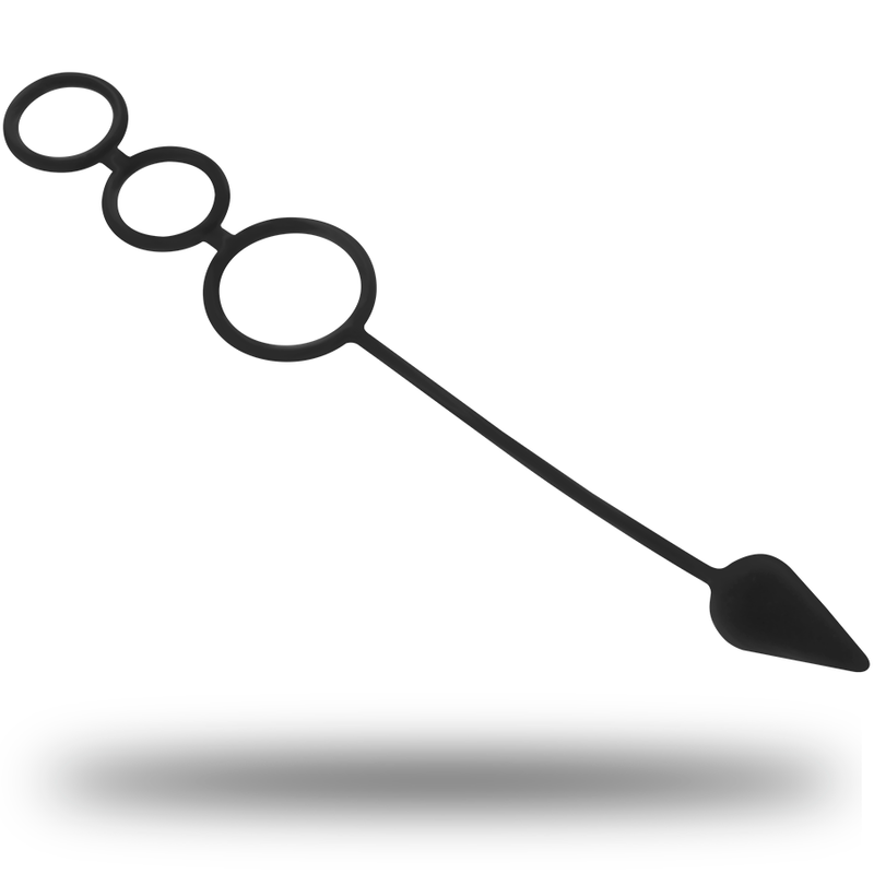 Detalhe dos OHMAMA FETISH Anéis e Plugue de Silicone 3 em 1, mostrando o design e material hipoalergénico.