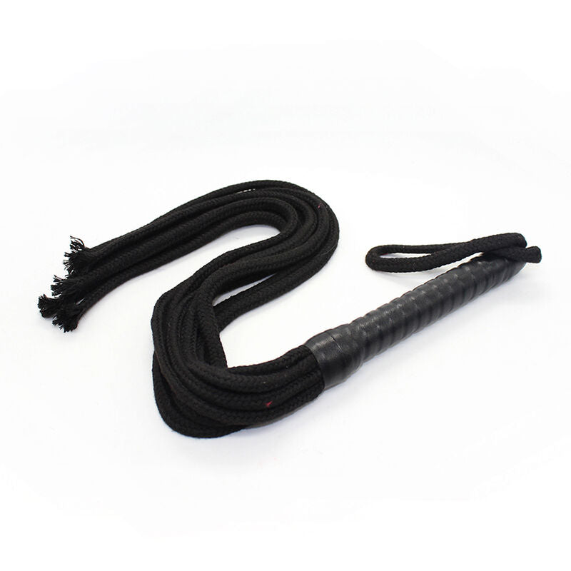 OHMAMA FETISH Chicote de Corda BDSM de 56cm, com detalhes em PVC, madeira e poliéster.