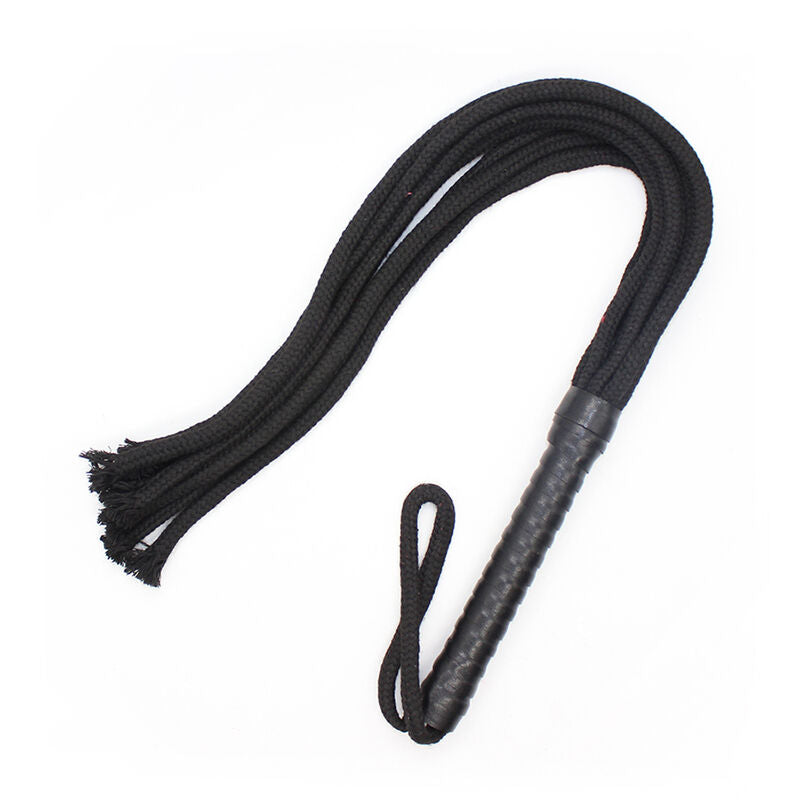 OHMAMA FETISH Chicote de Corda BDSM de 56cm, com detalhes em PVC, madeira e poliéster.