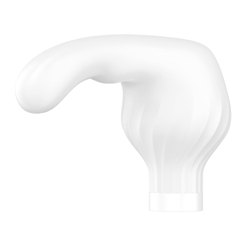 Satisfyer Double Wand-er branco, massageador com app e duas cabeças intercambiáveis para prazer versátil.