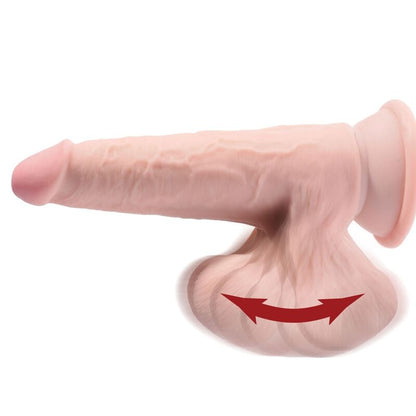 Dildo Plus 3D Con Bolas Colgantes 24.5 cm Piel Clara