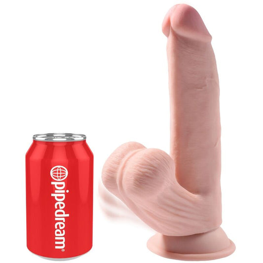 Dildo Plus 3D Con Bolas Colgantes 24.5 cm Piel Clara