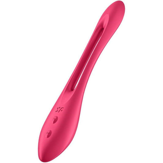 Satisfyer Multi Vibrador Elastic Joy Vermelho Flexível mostrando seu design ergonômico e material de silicone.