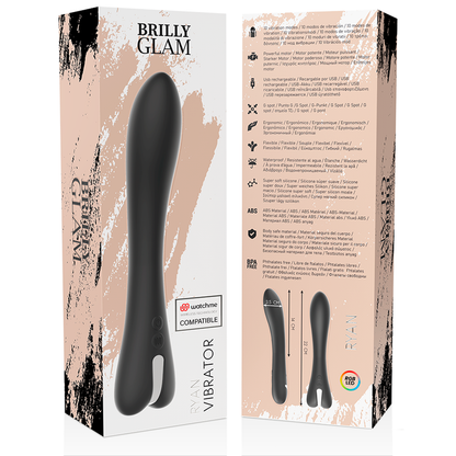 Detalhes do Vibrador BRILLY GLAM Ryan Wireless Watchme com design elegante e funcional.