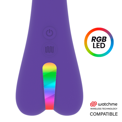 Vibrador MR BOSS Enzo roxo em silicone com tecnologia sem fio Watchme e 10 vibrações