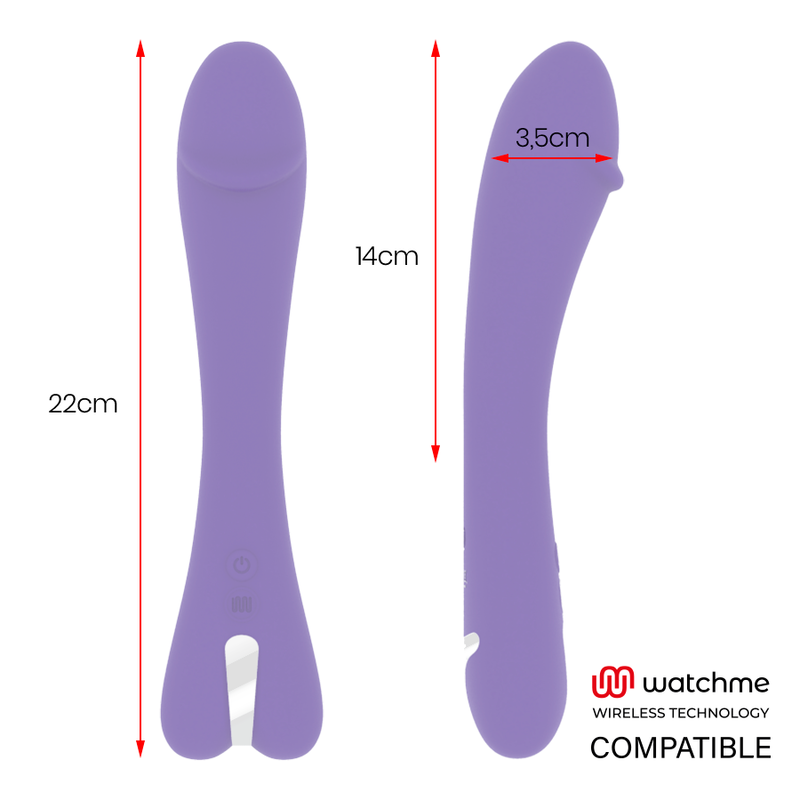 Vibrador MR BOSS Enzo roxo em silicone com tecnologia sem fio Watchme e 10 vibrações