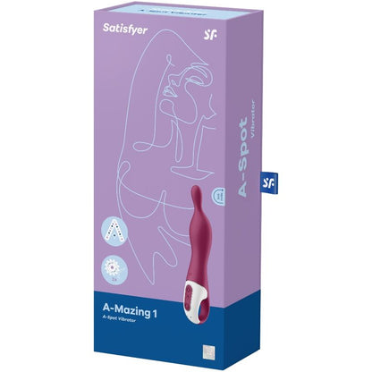 Satisfyer Vibrador A-Mazing 1 A-Spot BERRY em silicone médico, ideal para estimulação profunda do Ponto A.