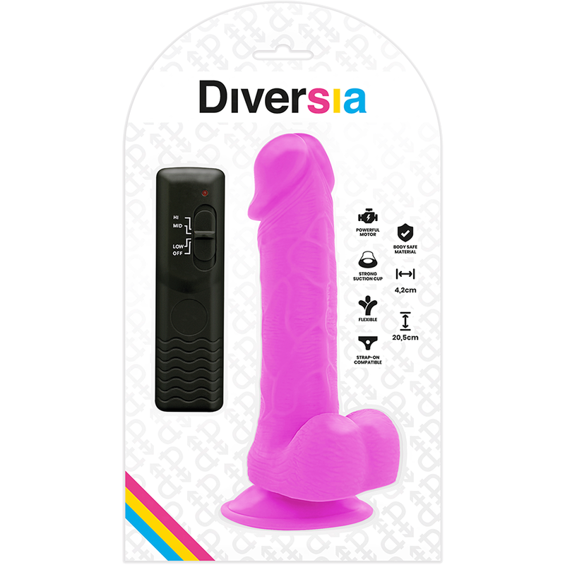 Vibrador Flexível Diversia Roxo com Controlo Remoto, destacando sua forma e cor.