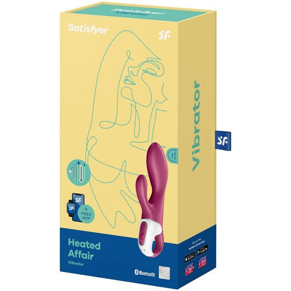 Satisfyer Vibrador Heated Affair Ponto G Aquecido com App em silicone médico, design ergonómico e detalhes de carregamento.