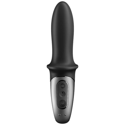 Vibrador anal Satisfyer Hot Passion preto com função de aquecimento e controlo via app, detalhe da ponta arredondada e haste volumosa.