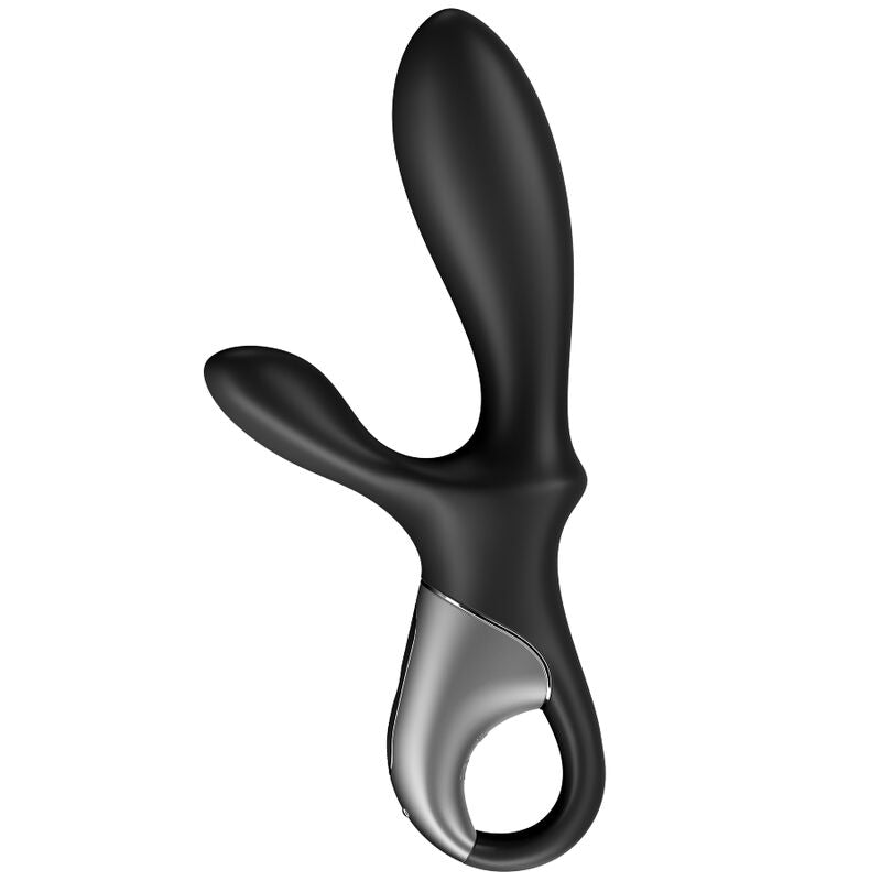 Satisfyer Heat Climax+ Vibrador Anal com Aquecimento e Controlo por App Preto, detalhe da forma ergonómica e silicone.