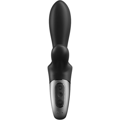 Satisfyer Heat Climax+ Vibrador Anal com Aquecimento e Controlo por App Preto, detalhe da forma ergonómica e silicone.