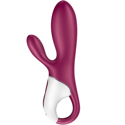 Satisfyer Vibrador Hot Bunny G-Spot com aquecimento e controlo via app, mostrando o seu design ergonómico de silicone e a ponta para ponto G.