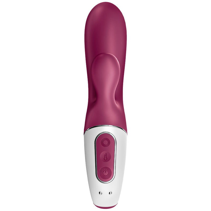 Satisfyer Vibrador Hot Bunny G-Spot com aquecimento e controlo via app, mostrando o seu design ergonómico de silicone e a ponta para ponto G.