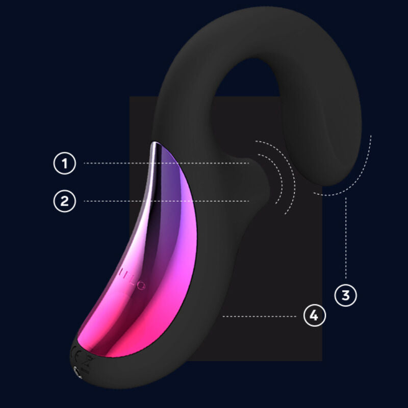LELO ENIGMA Cruise Vibrador Sónico Duplo G e Clítoris em preto, exibindo seu design elegante e ergonómico.