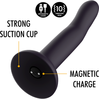 MYTHOLOGY Duman Mystic Dildo M Vibratório que muda de cor com a temperatura, mostrando o seu design e textura.