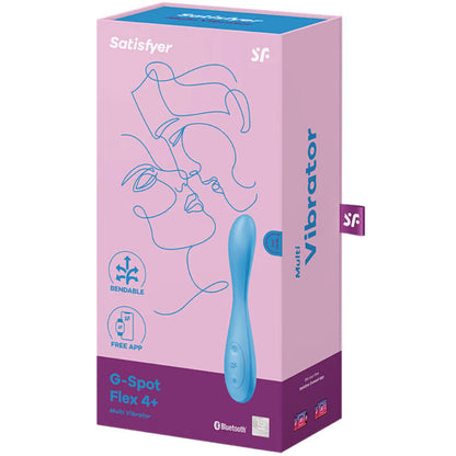 Satisfyer Vibrador Ponto G Flex 4+ App Flexível Azul para estimulação personalizada