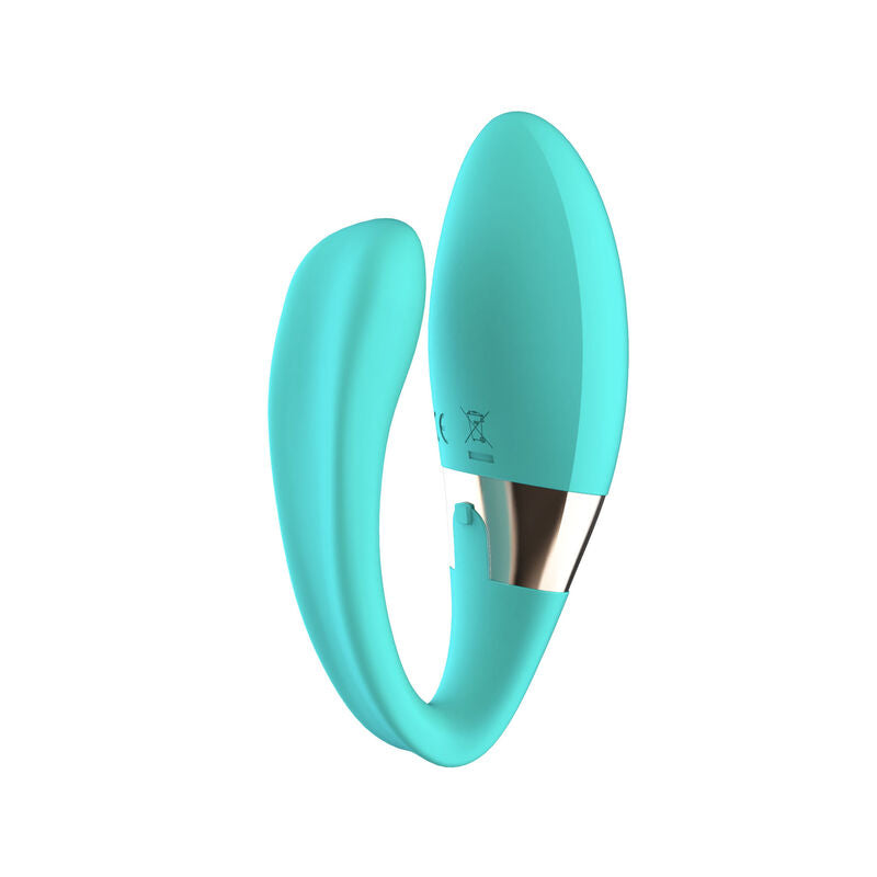Lelo TIANI Harmony massageador de casal aqua, exibindo design ergonómico e botões de controlo.